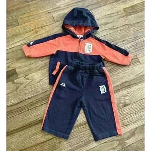Majestic 100%Cotton  suit hooded Jacket Pants 2 Piece Outfit 12 Months